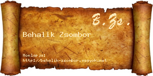 Behalik Zsombor névjegykártya